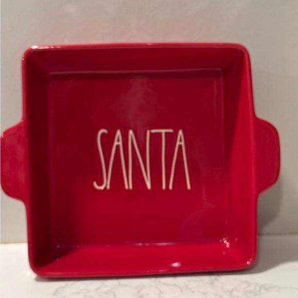 Rae Dunn - Red Santa Small Casserole Dish - Picture 1 of 3